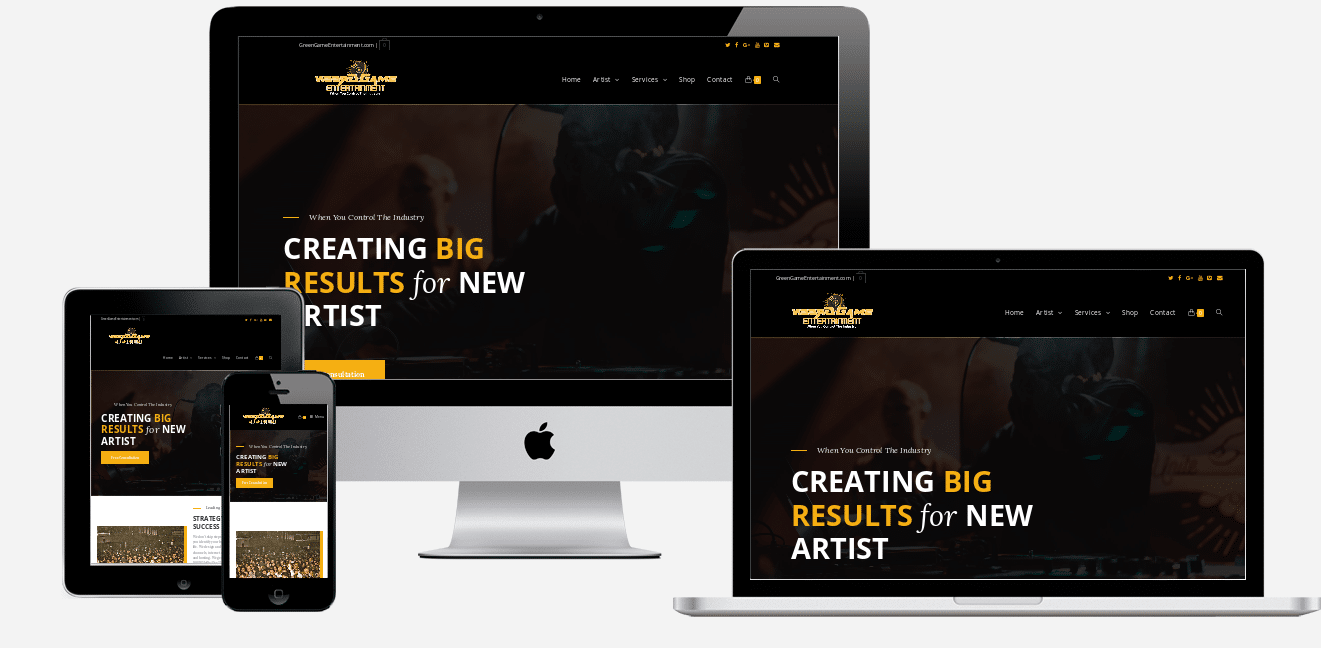 Green Game Entertainment website design holiday florida website designers