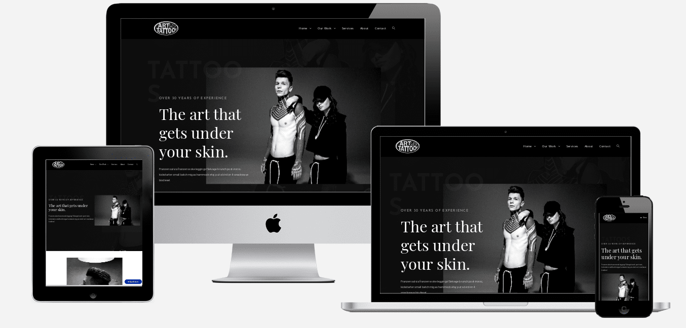 Tattoo shop website design holiday florida website designers